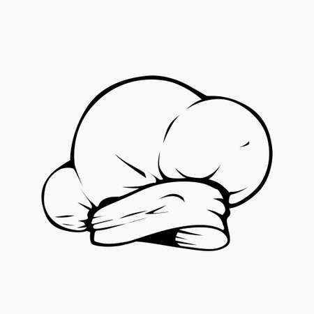 professional chef hat silhouette isolated on whiteのイラスト素材