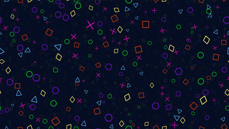 gaming colorful seamless pattern with geometric objectsのイラスト素材
