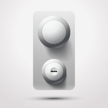 front view realistic door handle with lockのイラスト素材
