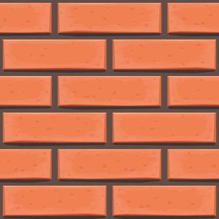 realistic red color brick wall seamless patternのイラスト素材