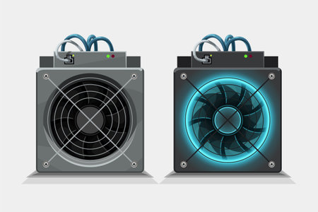 asic computers front view for mining cryptocurrencyのイラスト素材