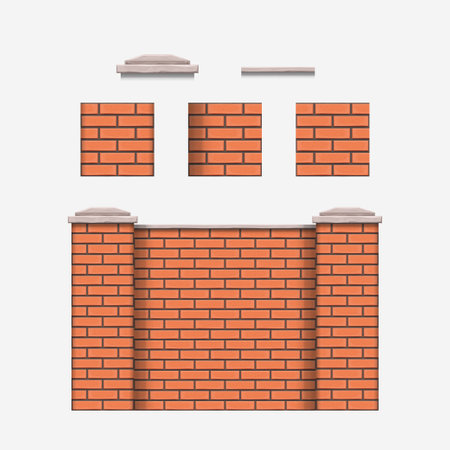 red brick wall elements seamless pattern isolatedのイラスト素材