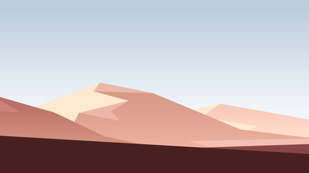 sand mountains landscape view in simple designのイラスト素材