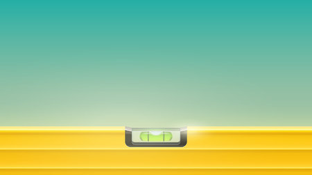an yellow spirit level on blue backdropのイラスト素材