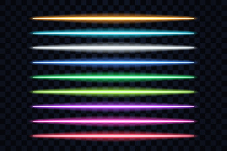 various colors led lights set on darkのイラスト素材