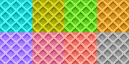 various colors realistic waffle designs in setのイラスト素材