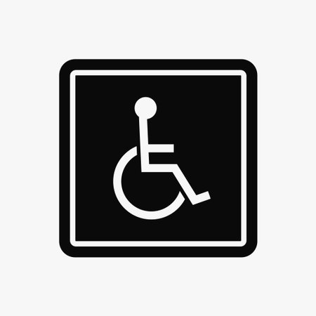 black color street sign for disabled humanのイラスト素材