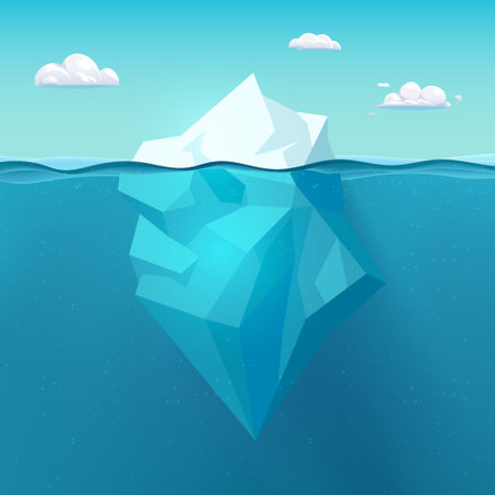 big iceberg at sunny day cartoon designのイラスト素材