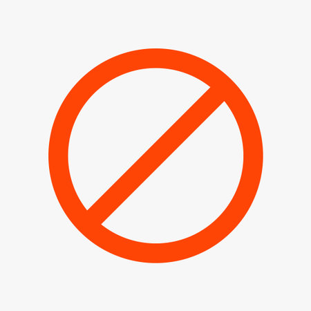 a red color prohibition sign on white