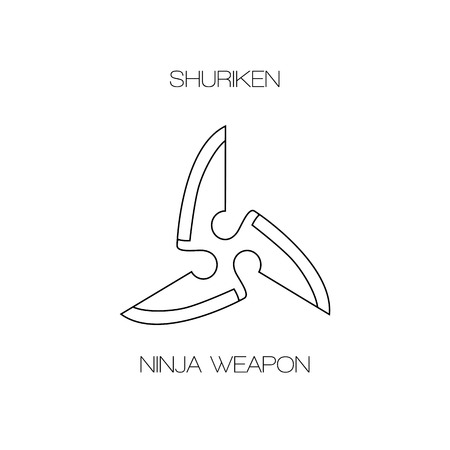 Shuriken ninja japanese concealed weapon.のイラスト素材