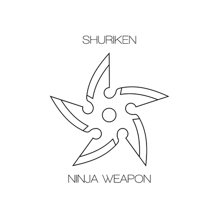 Shuriken ninja japanese concealed weapon.のイラスト素材