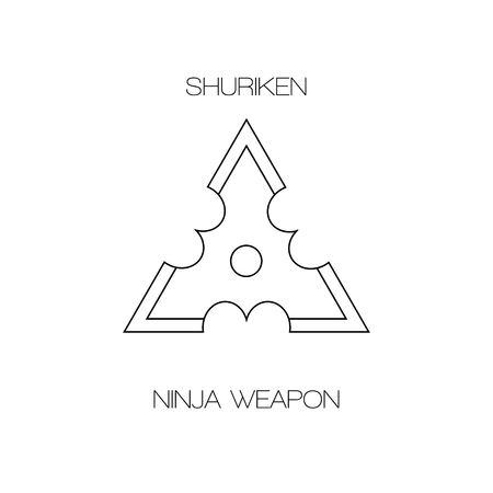 Shuriken ninja japanese concealed weapon.のイラスト素材