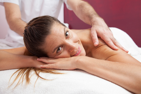 Woman getting a massageの写真素材