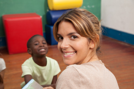 Teacher smiling at cameraの写真素材