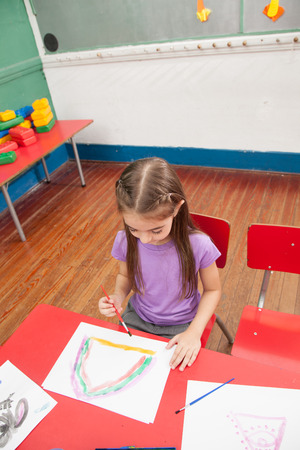 Young girl in kindergardenの写真素材