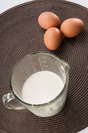 eggs and milkの写真素材