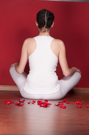 Woman doing yogaの写真素材
