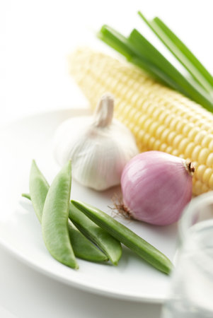 studio shot of cooking ingredient, blur backgroundの写真素材