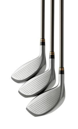 three different sizes of driver on white backgroundの写真素材