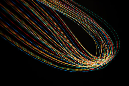 abstract colorful light effect against black background