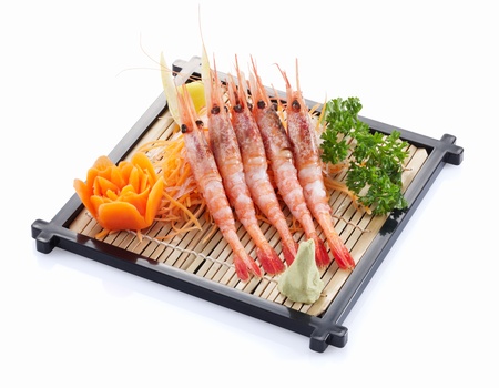 delicious ema ebi isolated on white backgroundの写真素材
