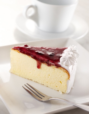 slice of blueberry cheesecake, shallow depth of fieldの写真素材