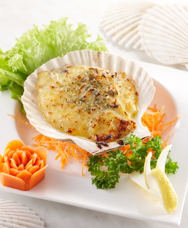 delicious hotate gurating, shallow depth of fieldの写真素材