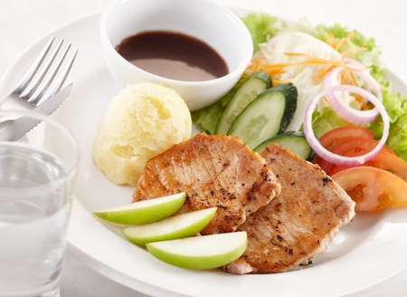 delicious pork escalopes, shallow depth of fieldの写真素材