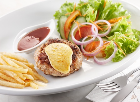 delicious pork patty, shallow depth of fieldの写真素材