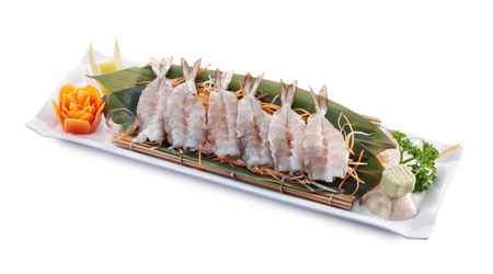 delicious magic prawn isolated on white backgroundの写真素材