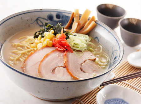 delicious tongkotsu ramen, shallow depth of field