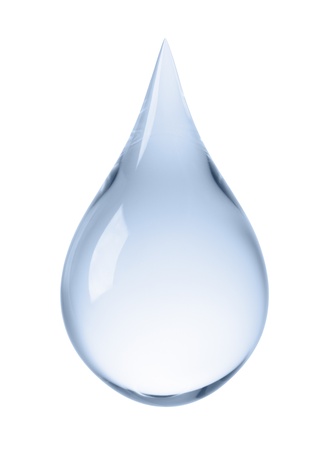 close-up of water drop isolated on whiteの写真素材