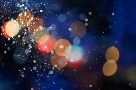 bokeh background created by colorful neon lightsの写真素材