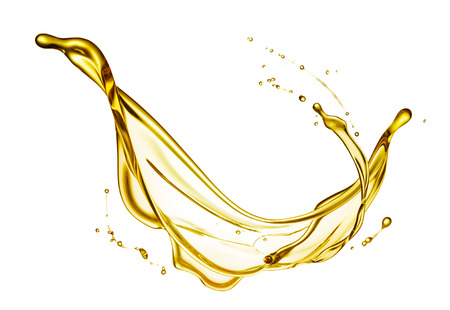 olive oil splashing isolated on white backgroundの写真素材