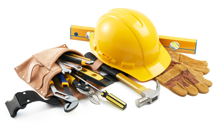 various type of tools in group on white backgroundの写真素材