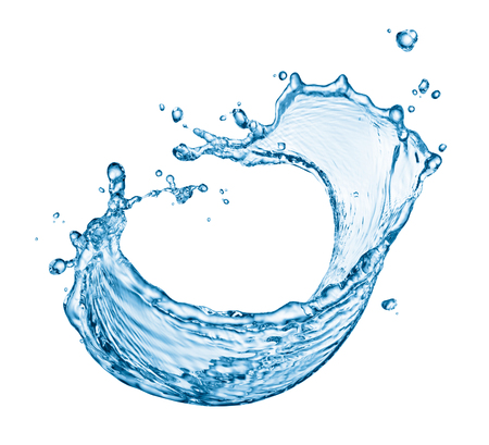 curve water splash isolated on white backgroundの写真素材