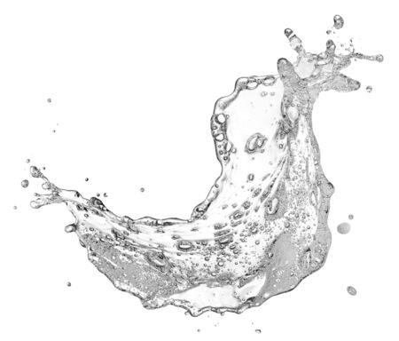 water containing soap and bubble splashing isolated on whiteの写真素材