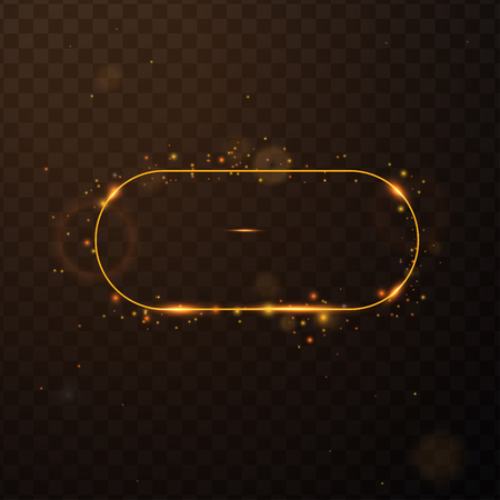 Golden frame with lights effects,Shining luxury banner vector illustrationのイラスト素材