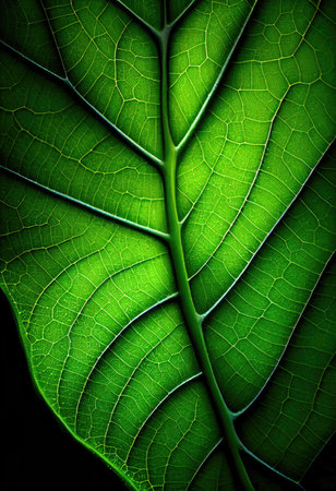 Close up of green leaf texture. Abstract nature background for design.の素材