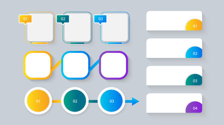 Set of modern infographic elements. Empty text box for presentation. Vector illustration.のイラスト素材