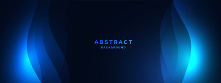 Neon blue glowing techno lines, hi-tech futuristic abstract background templateのイラスト素材