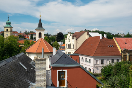 Litomysl, Czech Republic - July 25, 2014 - View on a small town Litomyslのeditorial素材