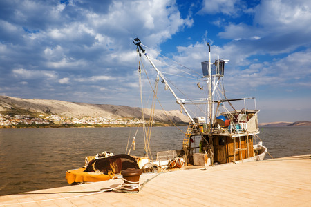 Old fishing boatの写真素材