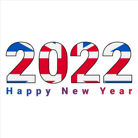 2022 Argentina flag background, 2022 Happy new year with Argentina flag design, Happy new year 2022 text design, 2022 bannerのイラスト素材