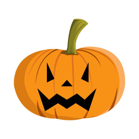 Halloween pumpkin design with orange color. Halloween pumpkin lantern design with scary devil eyes on a white background. Halloween costume element design with pumpkin.のイラスト素材