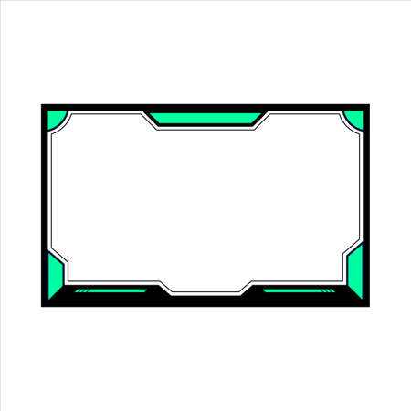 Gaming overlay for live streamers vector design element. Gaming frame overlay design with dark green and black color shade. Stylish overlay for live streamers vector illustration.のイラスト素材