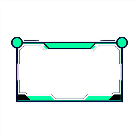 Streaming overlay for live gamers. Vector design elements. Gaming frame overlay girly design with green and black color shade. Stylish overlay for live streamers vector illustration.のイラスト素材