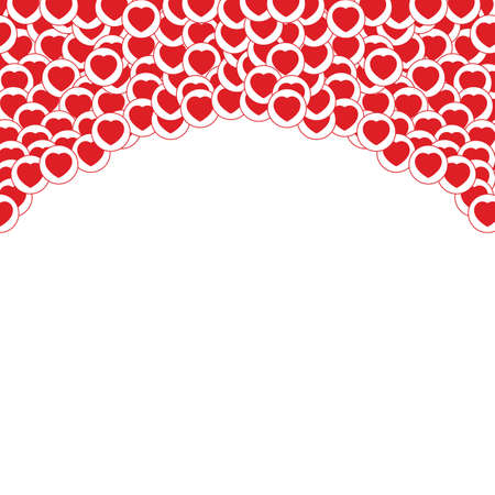 Social media stylish frame design with red love shape. Social media frame element. Frame design with cute love shapes for social media posts. Love frame for couples.のイラスト素材
