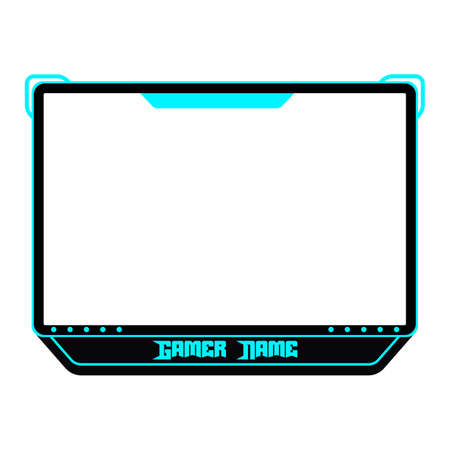 Twitch Face Web Camera with chat for streaming broadcast. Gaming face cam with chat window. Screen background twitch. Set of rusty blue gaming panels and overlays for live streamers.のイラスト素材