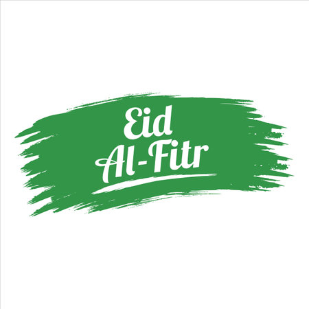 Eid Al-Fitr White text effect on Green background, Muslim Festival Eid Al-Fitr beautiful Text effect, Eid Al-Fitr, Green, White,  Elements.のイラスト素材
